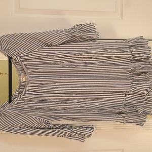 Blue and white striped tunic